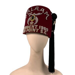 Vintage 50s Shriner Fez Salaam President 1959 High Point SC South Carolina w/Bag